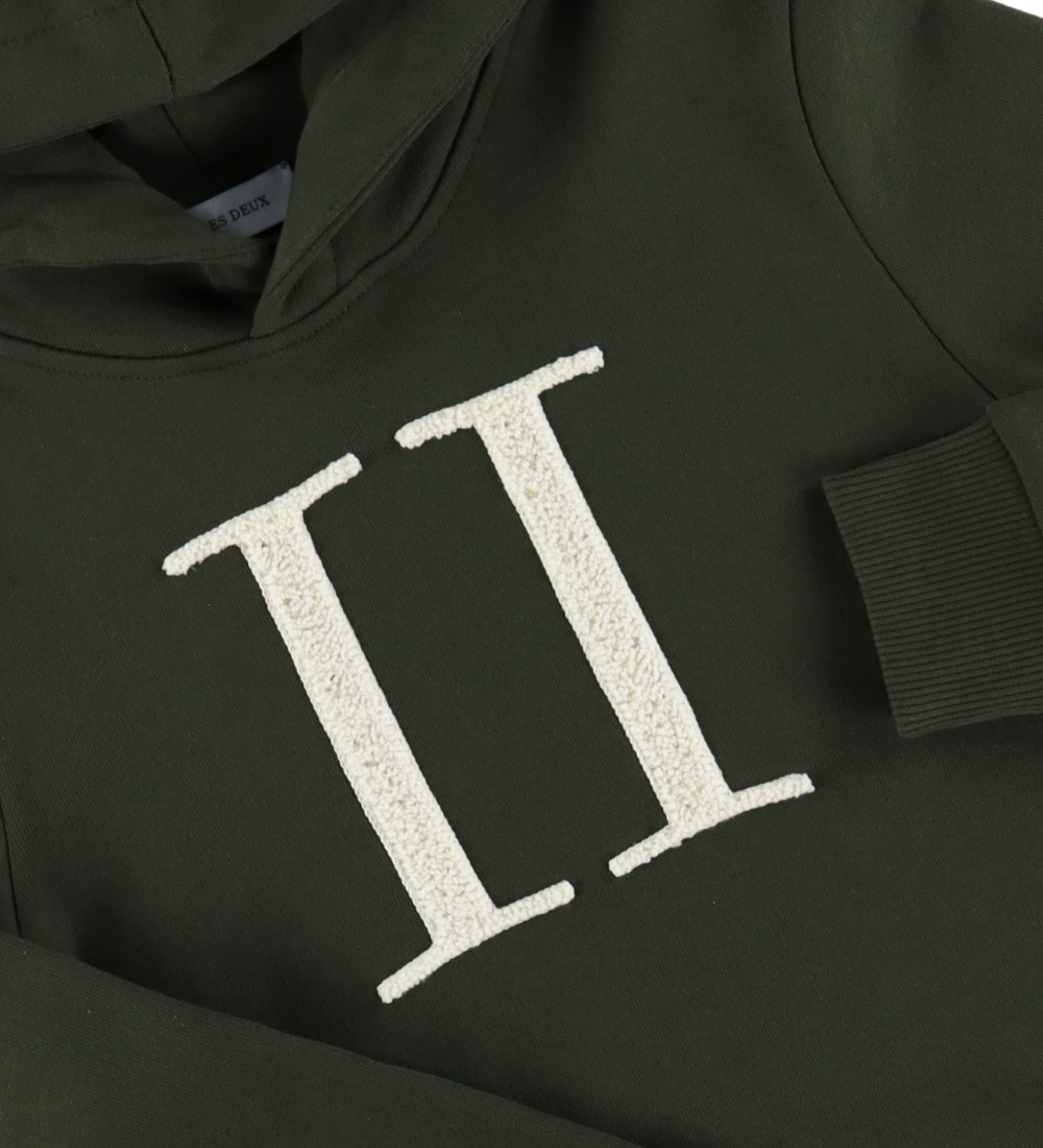 Les Deux Hoodie - Encore Bouclé - Forest Green/Ivory
