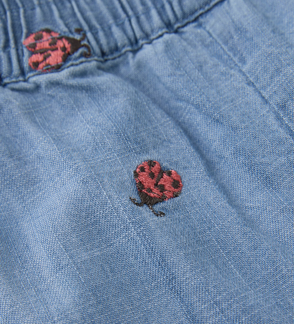 Minymo Trousers - Faded Denim w. Ladybugs