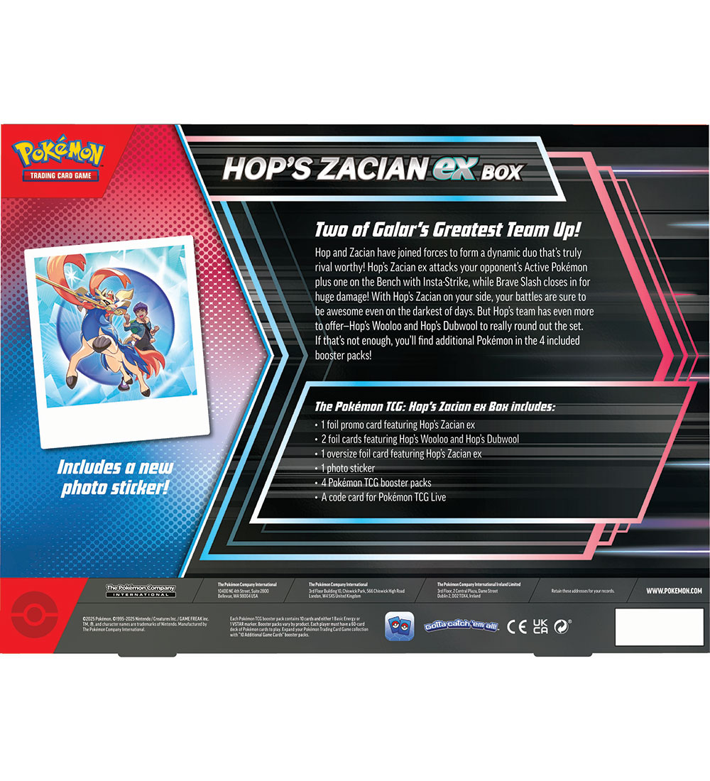 Pokémon Trading Card - Hop's Zacian Ex Box