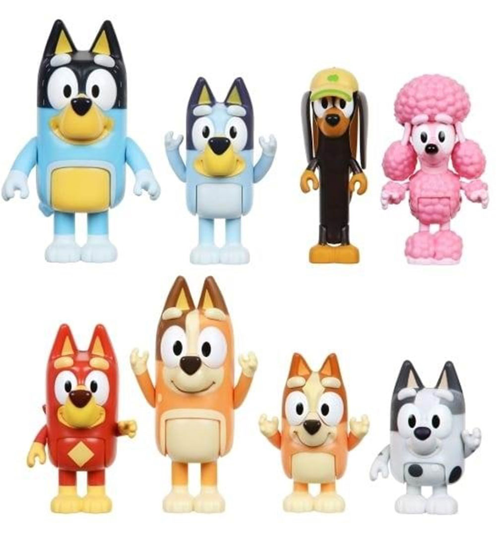 Bluey Toy Figurine - 8-Pack - Bluey's Family & Friends