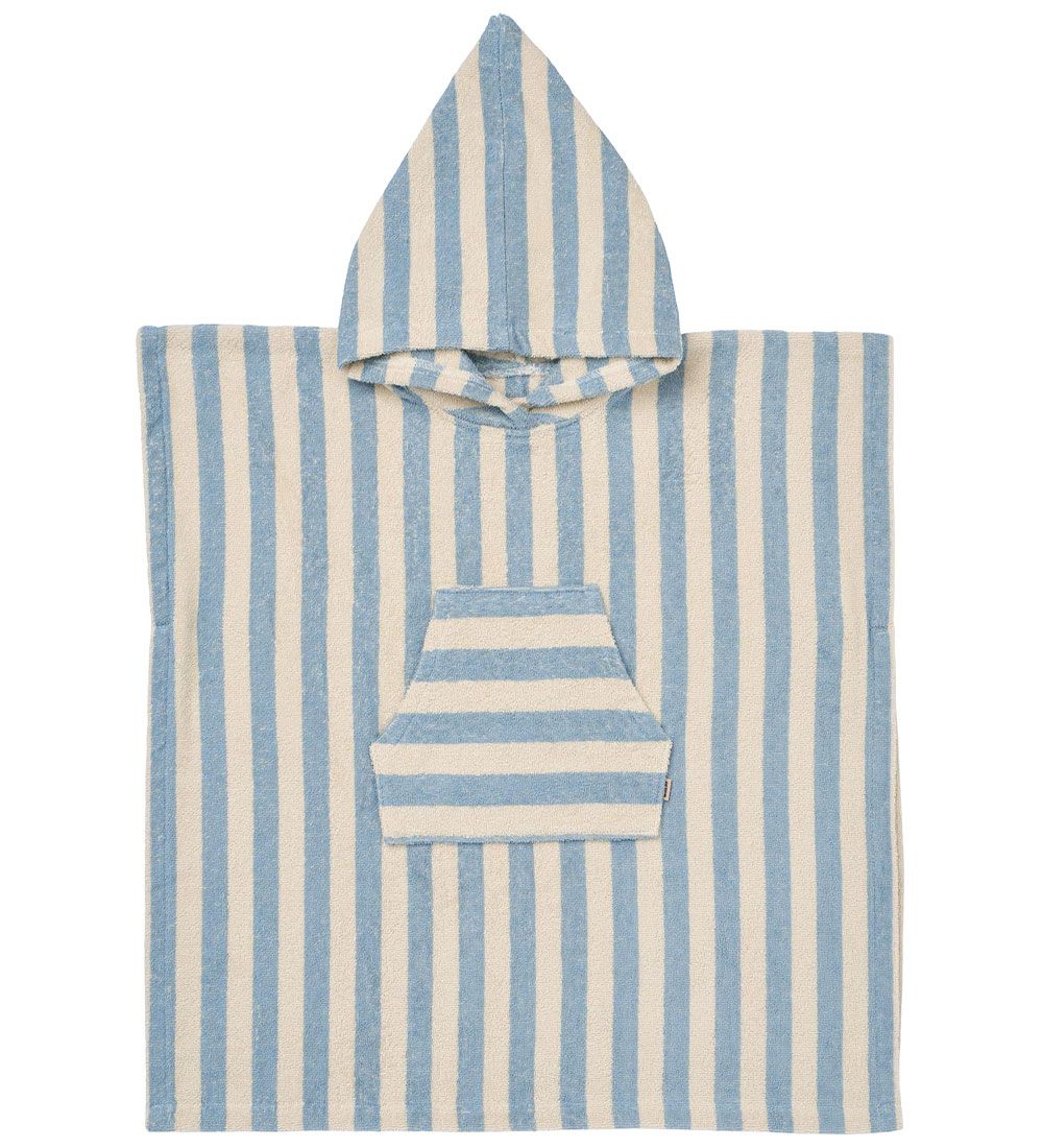 Wheat Badeponcho - Liten - Frotté - Blue Svømming Stripe