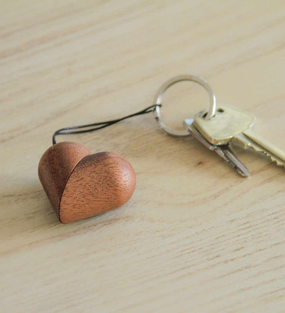 Coeur-Porte-clés Fablewood - 5 cm - Naturel