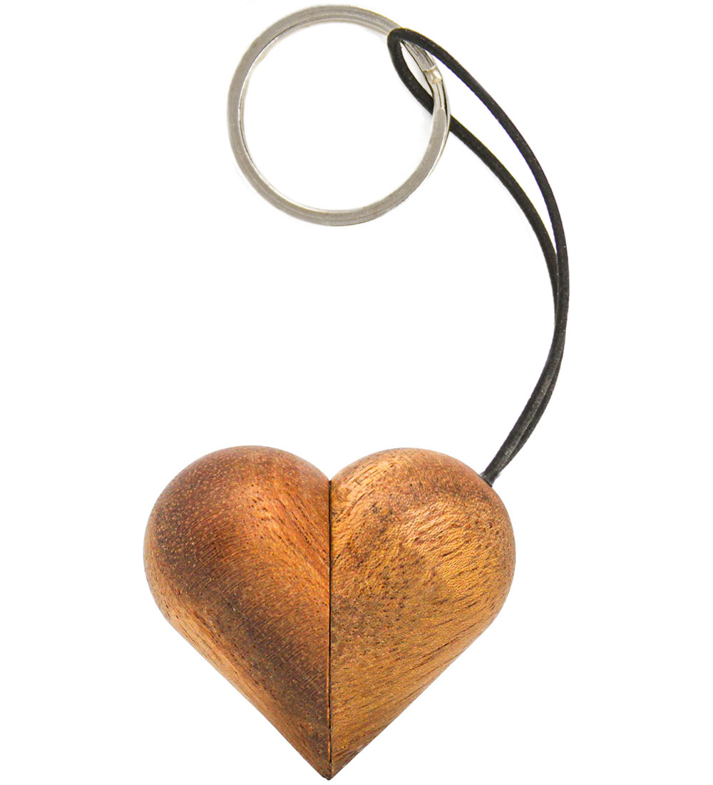 Coeur-Porte-clés Fablewood - 5 cm - Naturel