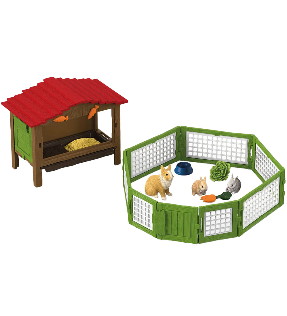 Schleich Farm World - Rabbit Cage with 3 Rabbits - 42728