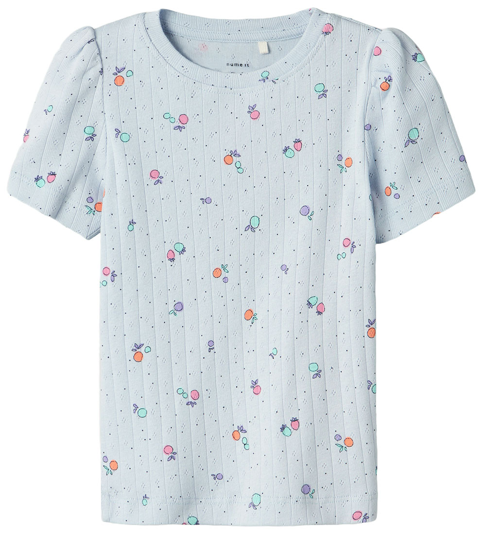 Name It T-shirt - NmfHamanda - Xenon Blue w. Pointelle