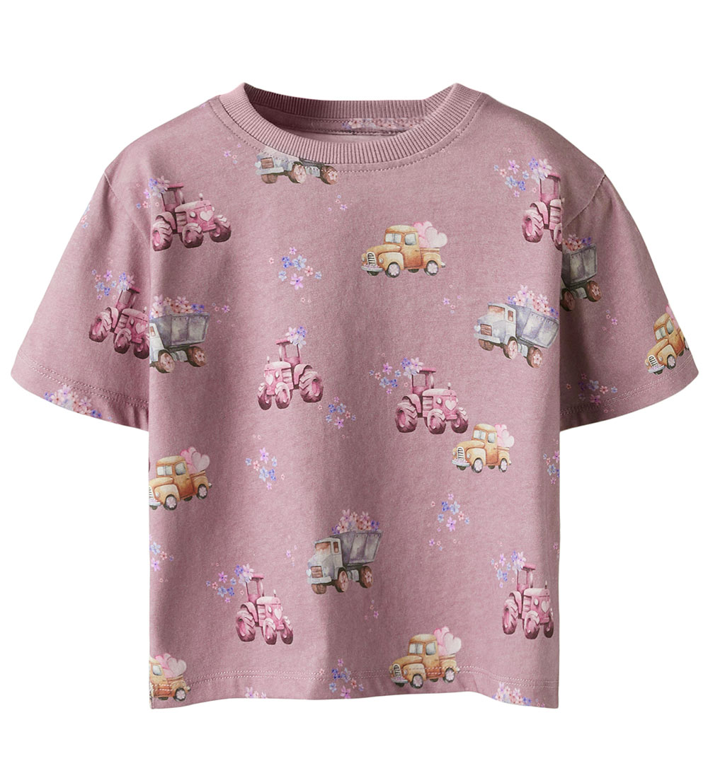 Name It T-shirt - NmfHelga - Elderberry w. Print