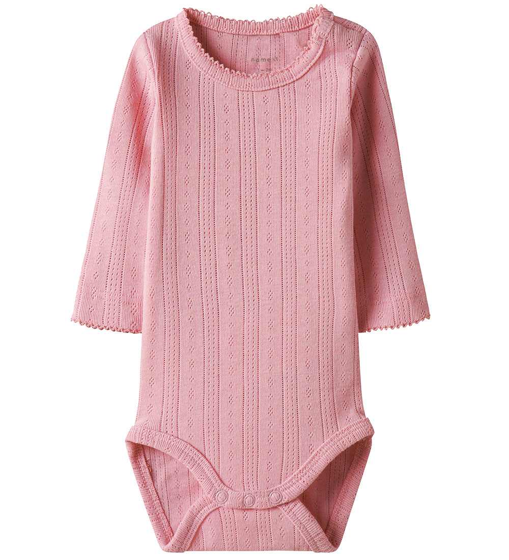 Name It Bodysuit l/s - NbfHappy - Cameo Pink w. Pointelle