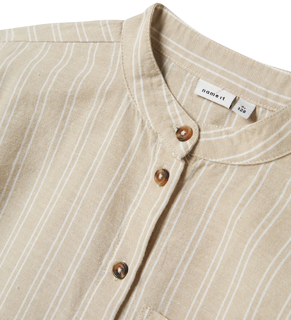 Chemise m/c Name It - Coton/Lin - NkmHalom - Peyotl