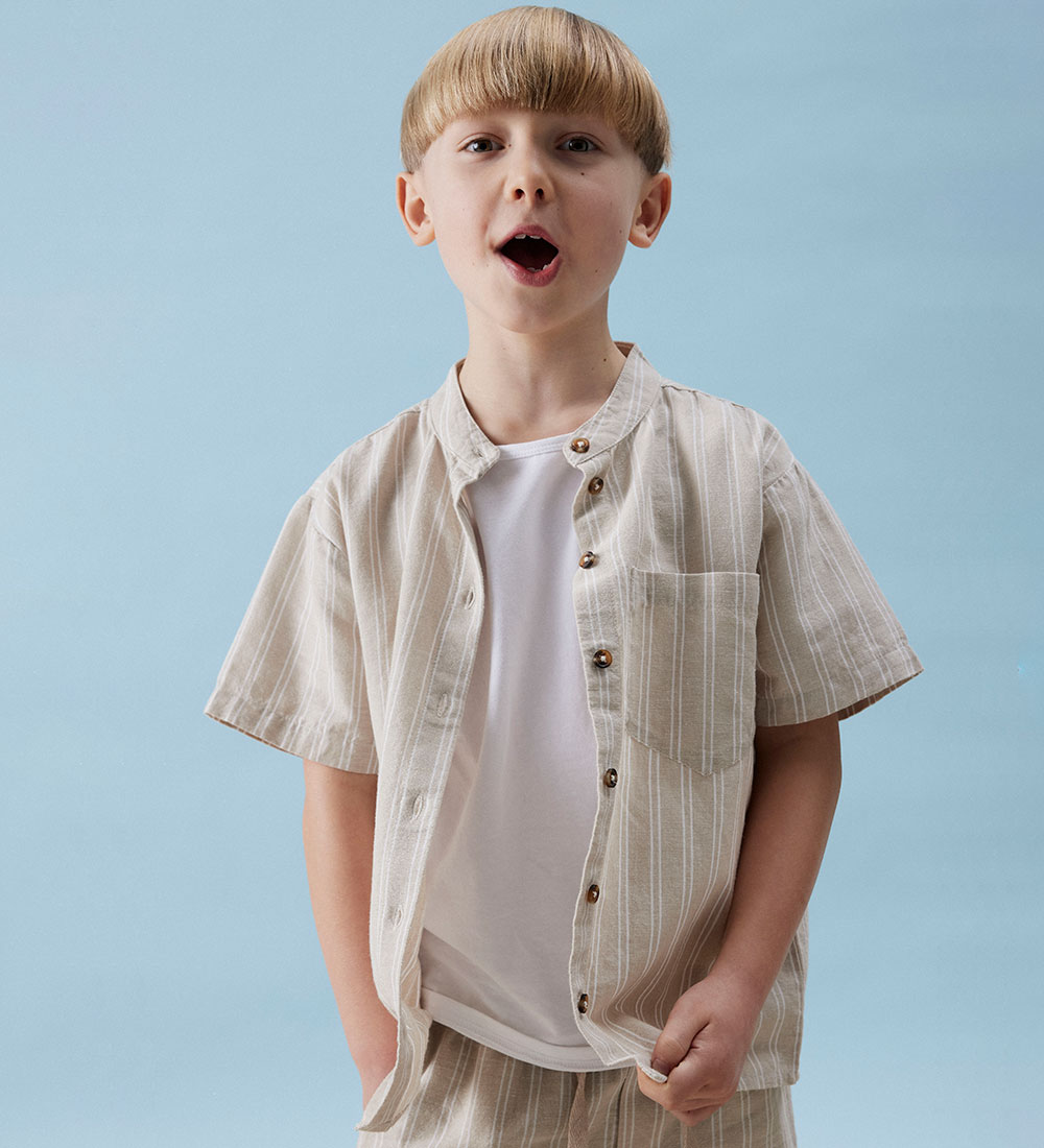 Chemise m/c Name It - Coton/Lin - NkmHalom - Peyotl