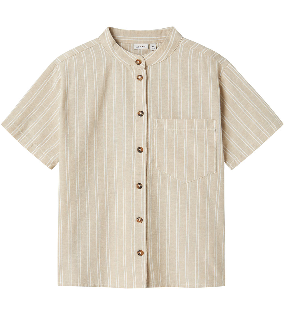 Chemise m/c Name It - Coton/Lin - NkmHalom - Peyotl