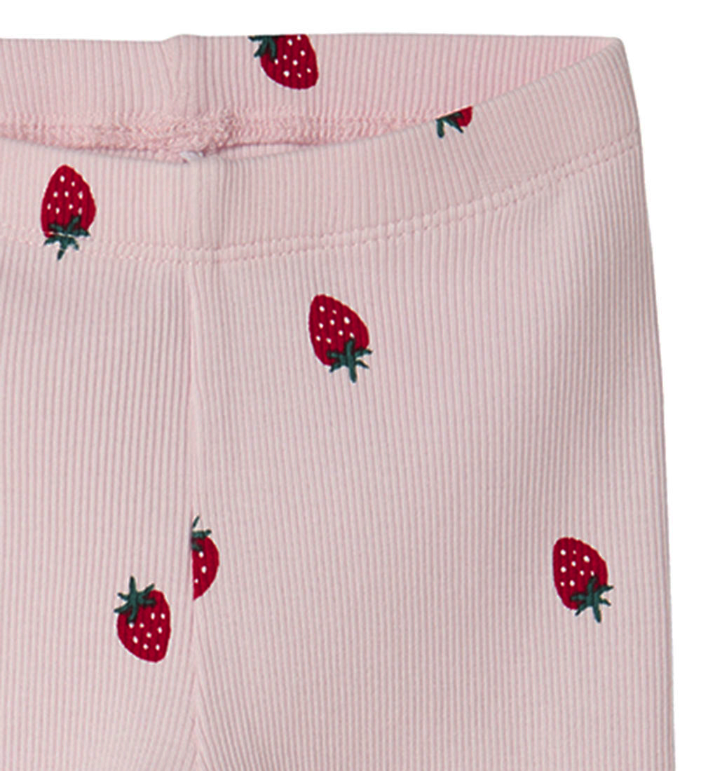 Name It Leggings - Rib - NbfJillie - Ballerina w. Strawberry