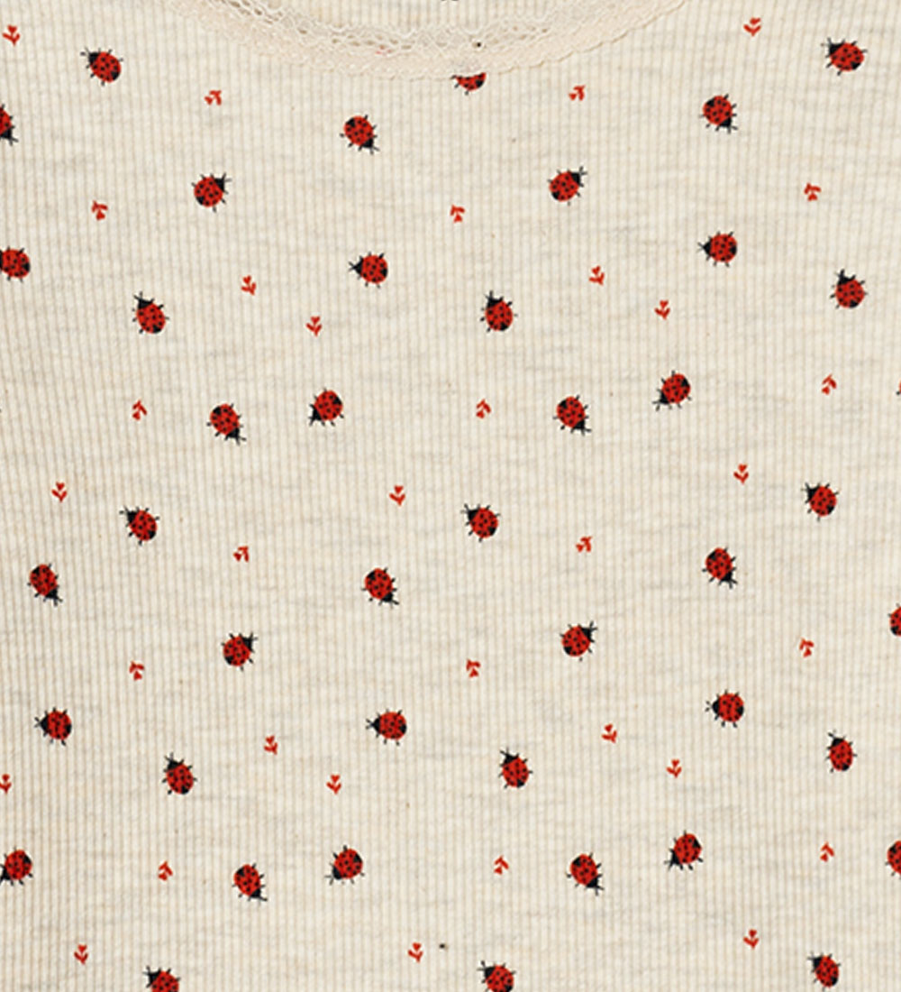 Name It Blouse - Rib - NmfDab - Peyote Melange w. Ladybugs