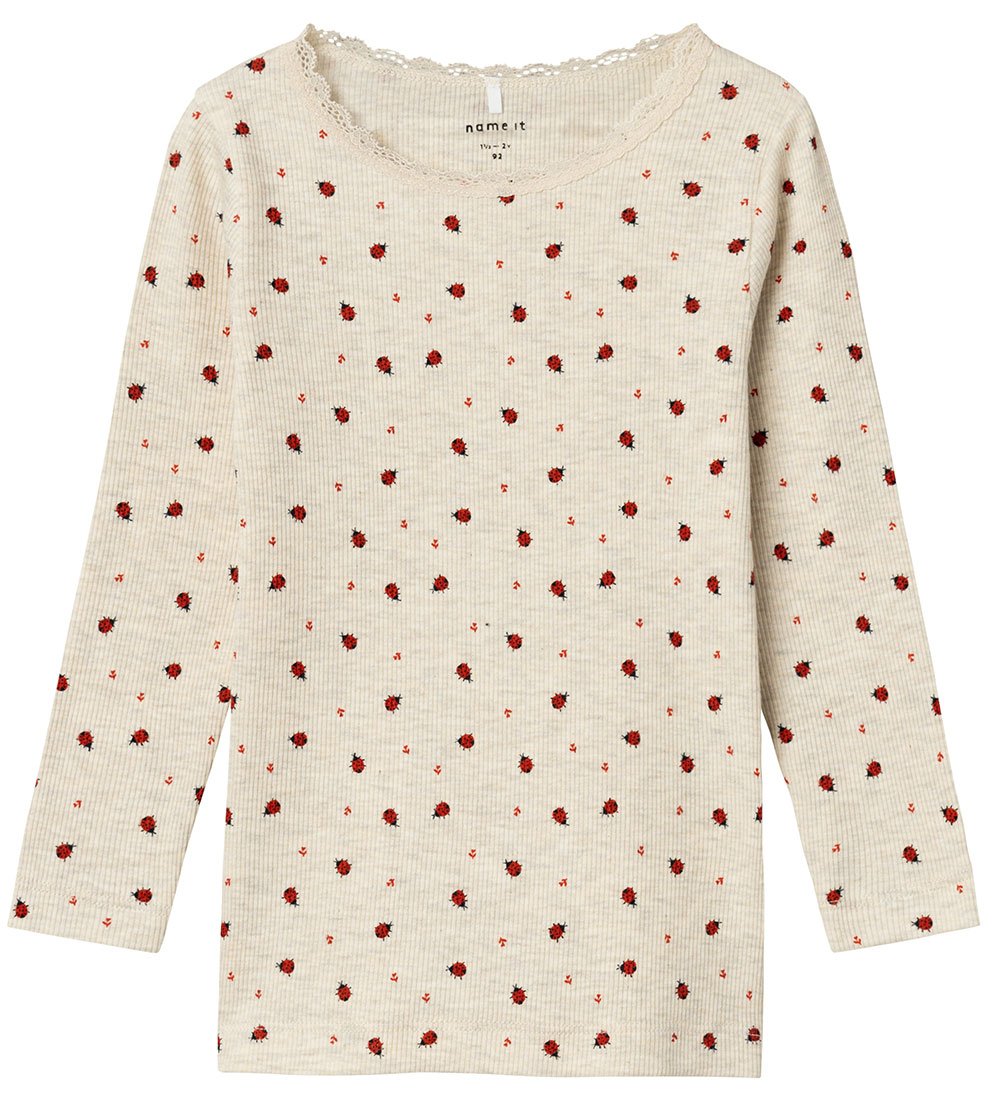 Name It Blouse - Rib - NmfDab - Peyote Melange w. Ladybugs