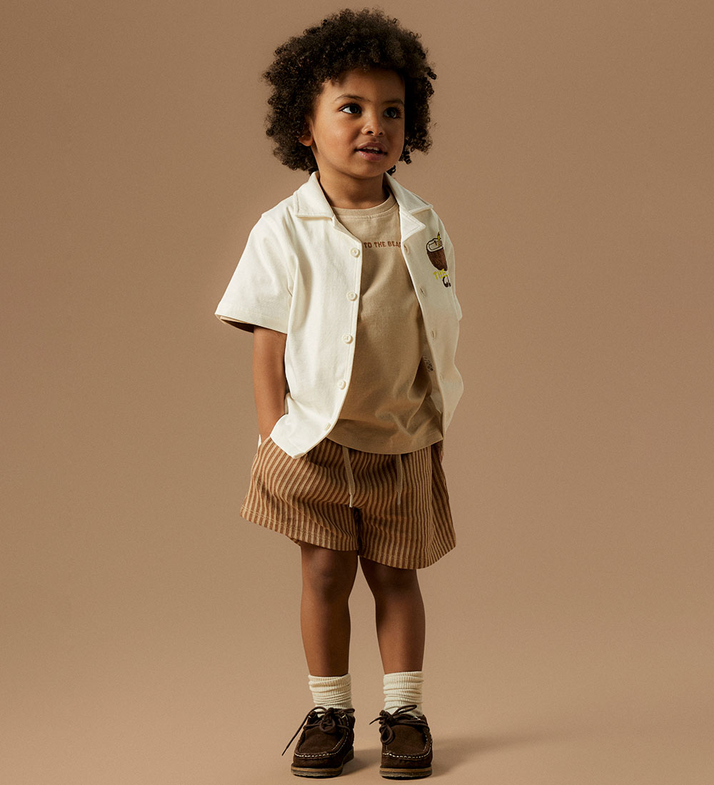 Name It Shorts - Striped - NmmHaris - Irish Cream