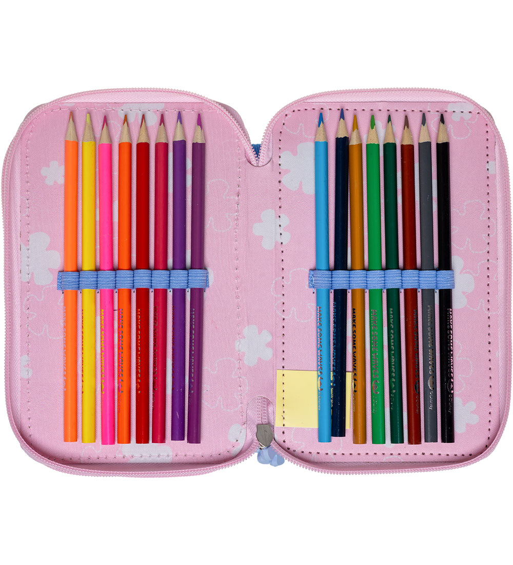 Disney Stitch Pencil Case w. Contents - Light Blue