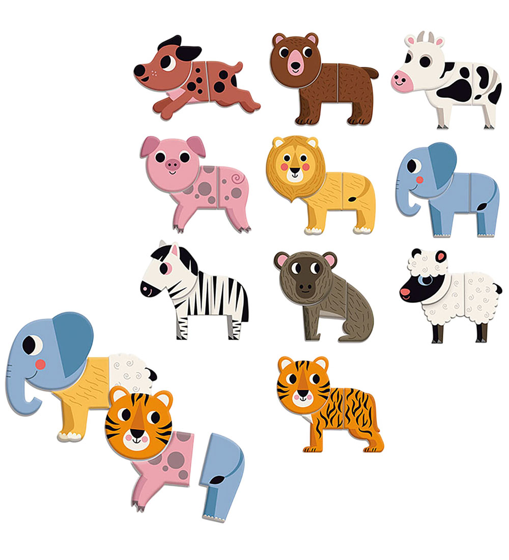Vilac Magnets - Wood - 30 pcs - 10 Funny Animals
