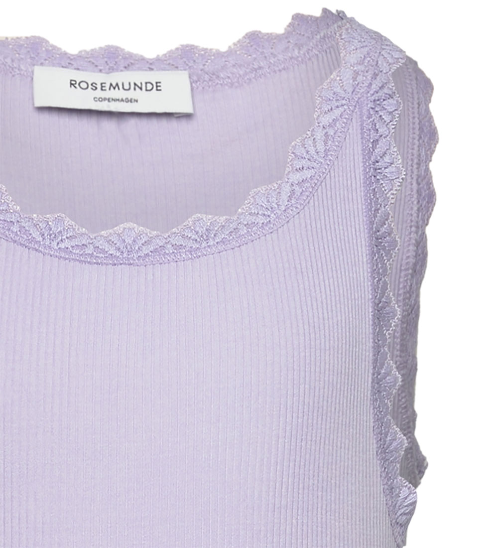 Rosemunde Topp - Rib - Modal/Bomull - Balta - Purple Heather
