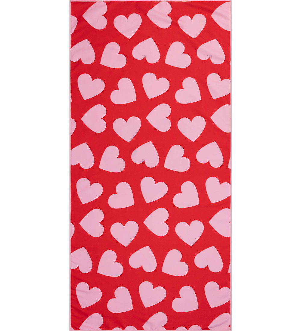 Swim Essentials Towel - Microfiber - 135x65 cm - Red Hearts