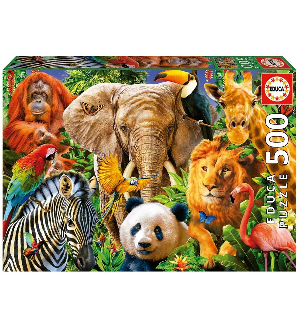 Educa Jigsaw Puzzle - 500 Bricks - Wild Animal Collage