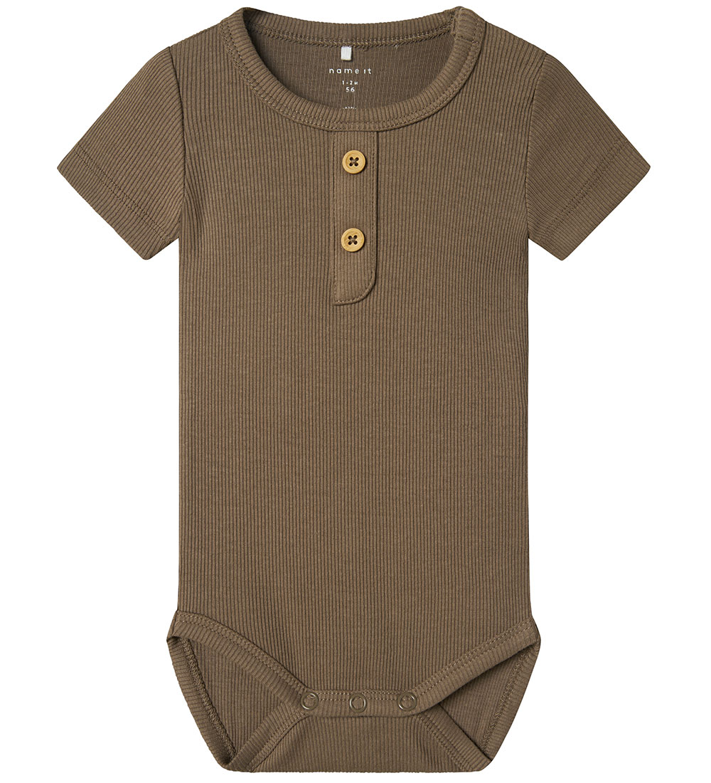 Name It Bodysuit s/s - Rib - NbmJular - Walnut