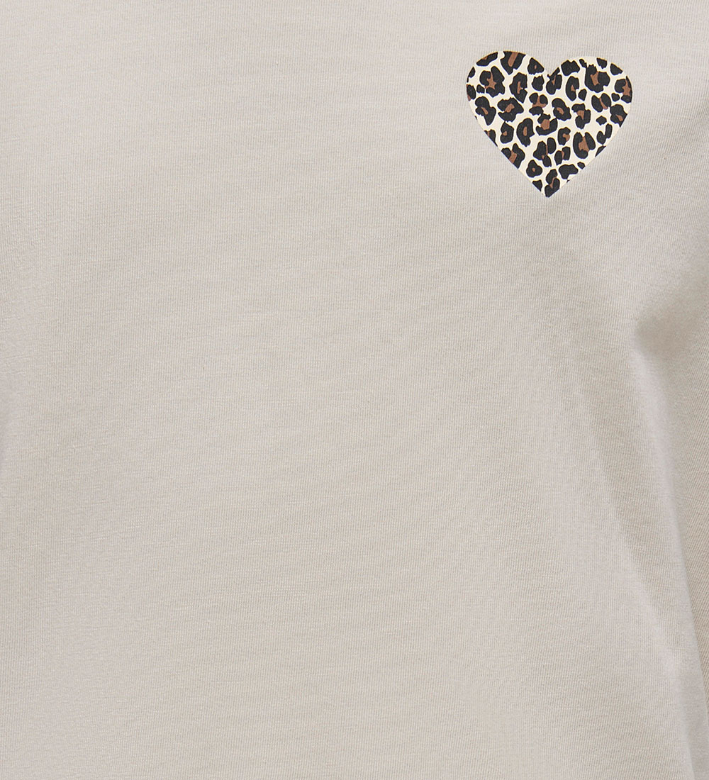 Kids Only T-shirt - Noos - KogRex - Pumice Stone/Leo Heart