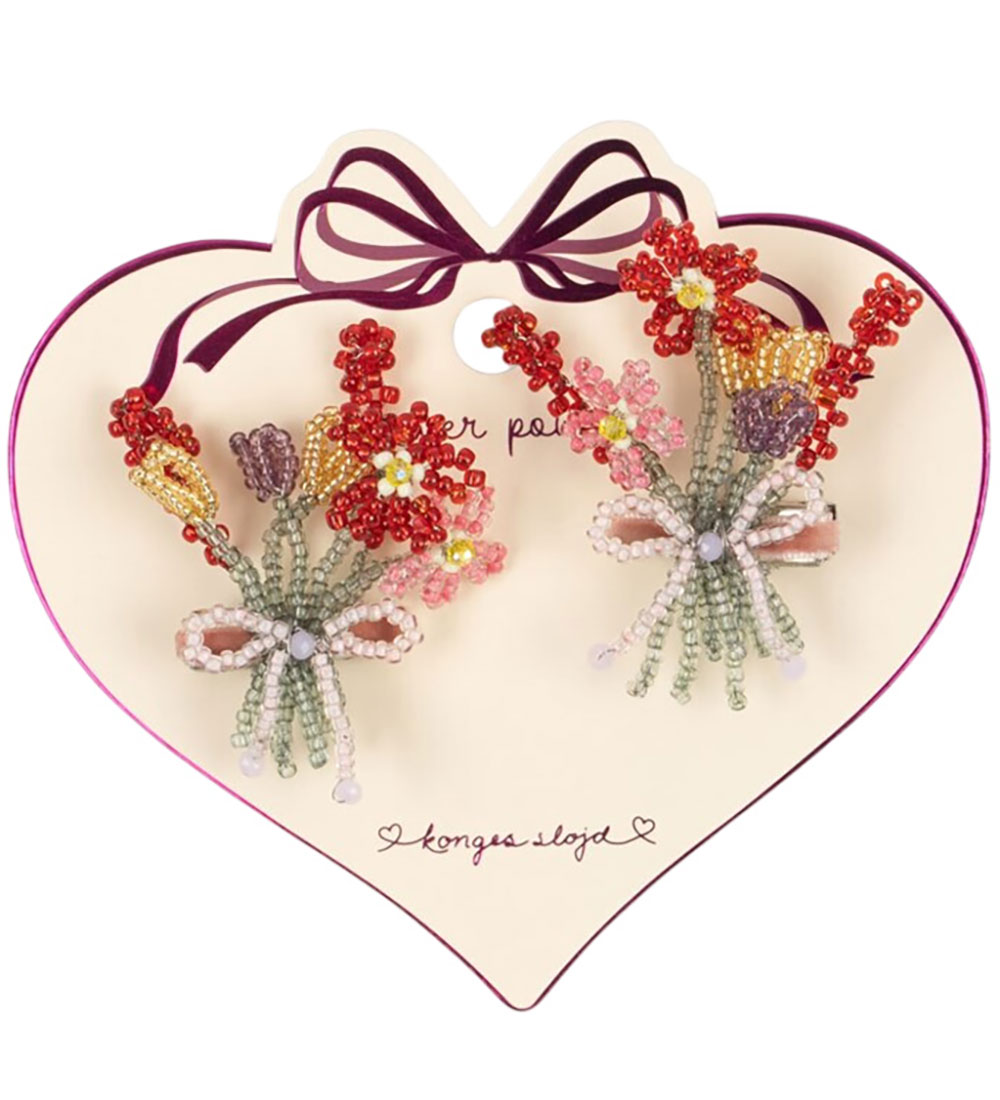 Konges Sløjd Haarspange - 2er-Pack - Perlmutt Flower - Multi