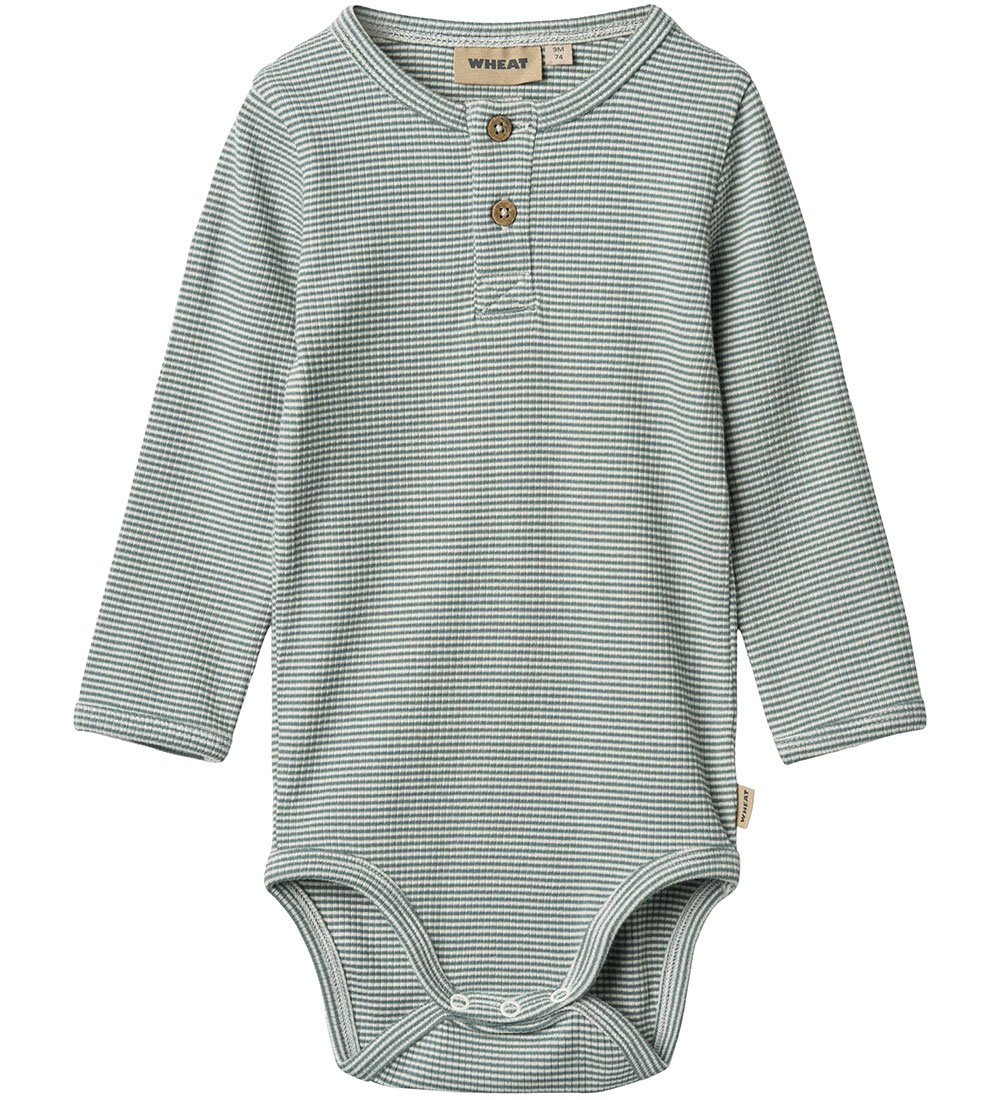 Wheat Bodysuit l/s - Rib - Benny - Stormy Sea Stripe