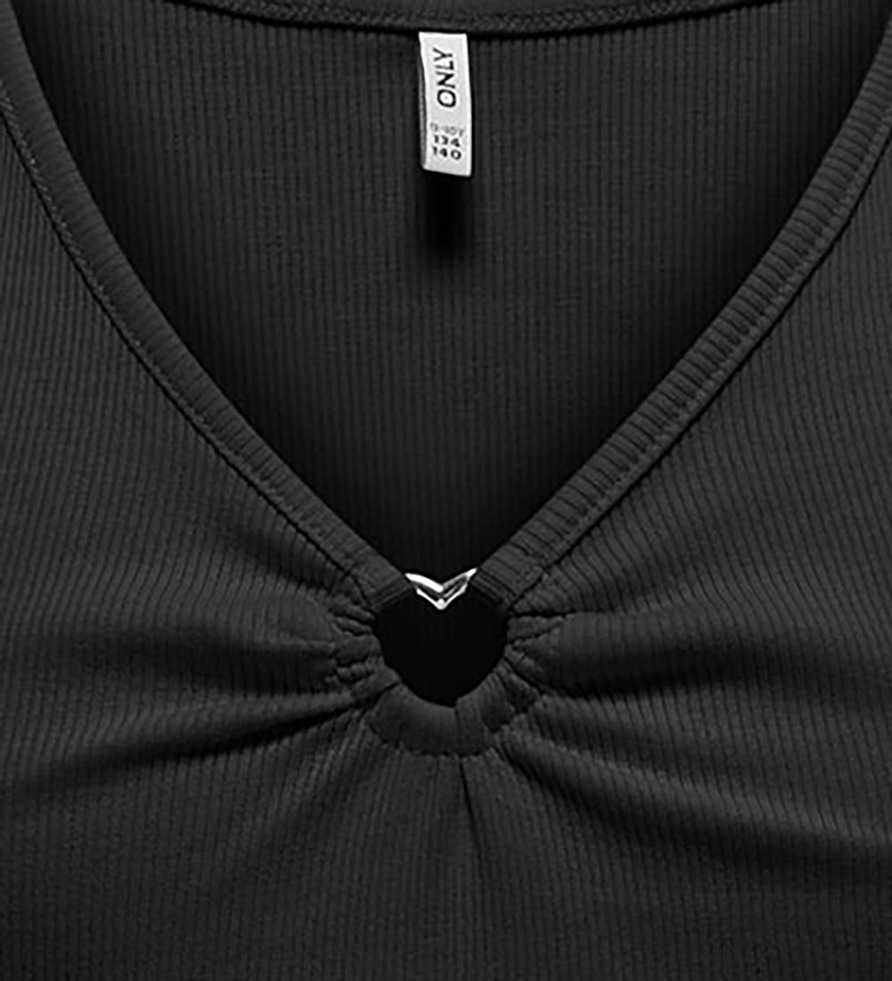 Kids Only Topp - KogNessa - Rib - Svart