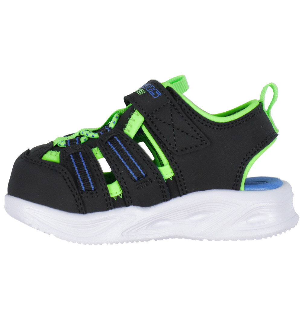Skechers Sandal w. Light - Sola Glow - Black/Lime