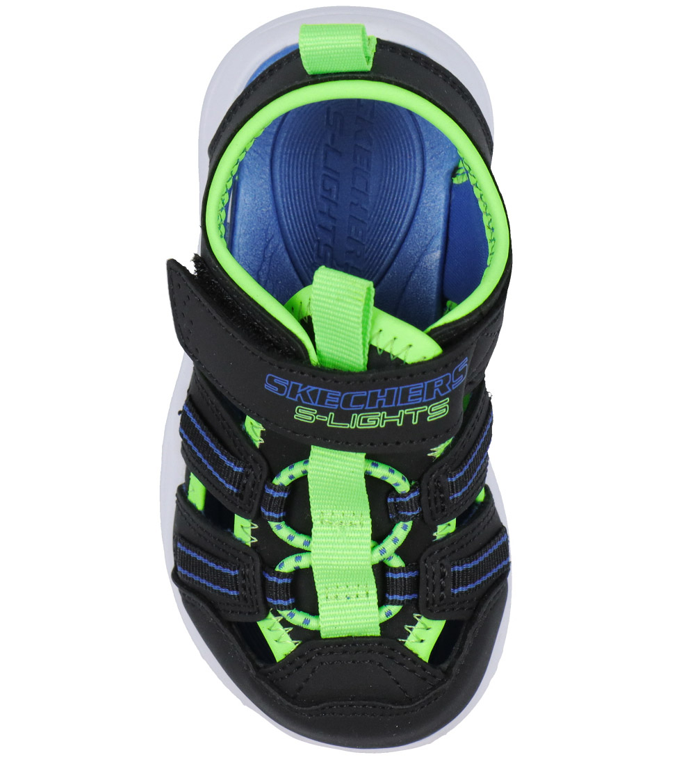 Skechers Sandal w. Light - Sola Glow - Black/Lime