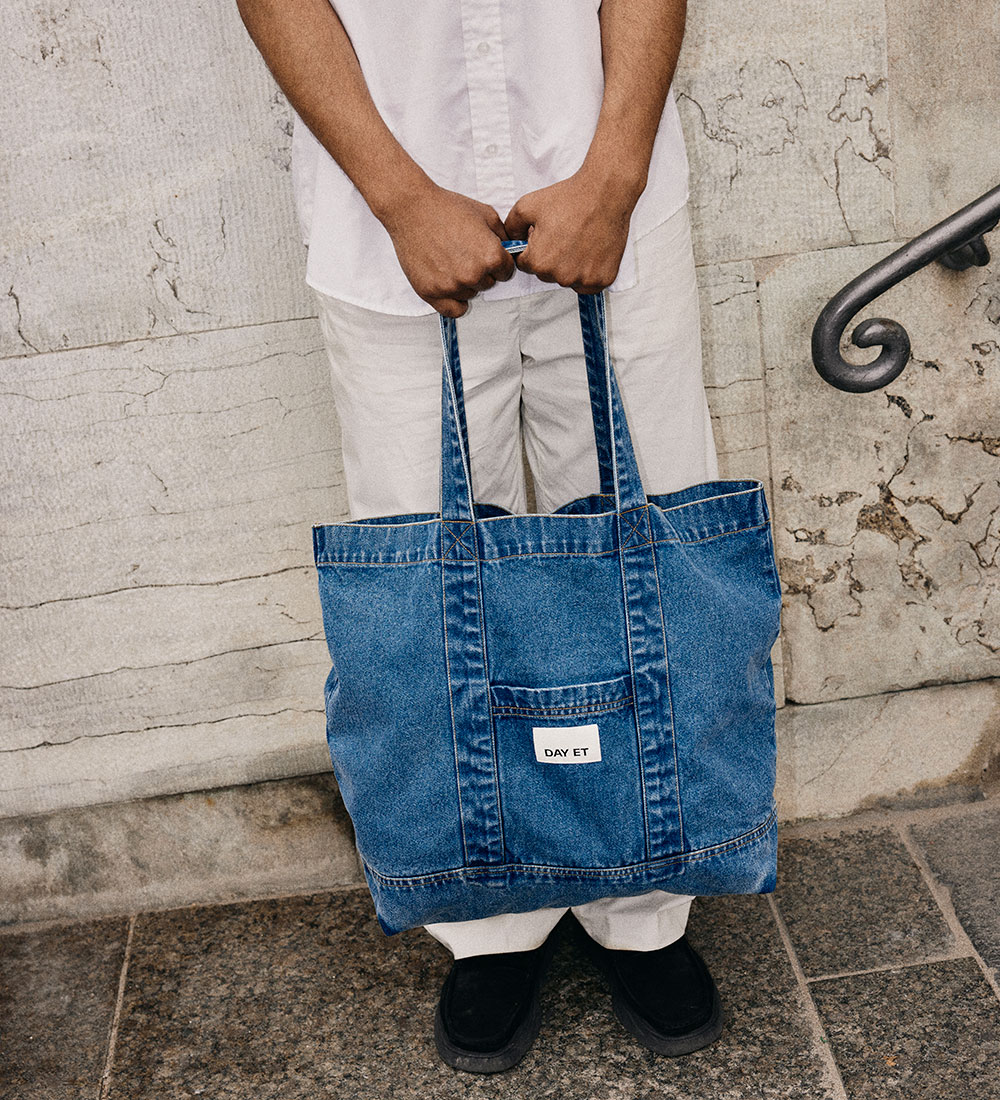 DAY ET Shopper - Washed Denim Back - Blue