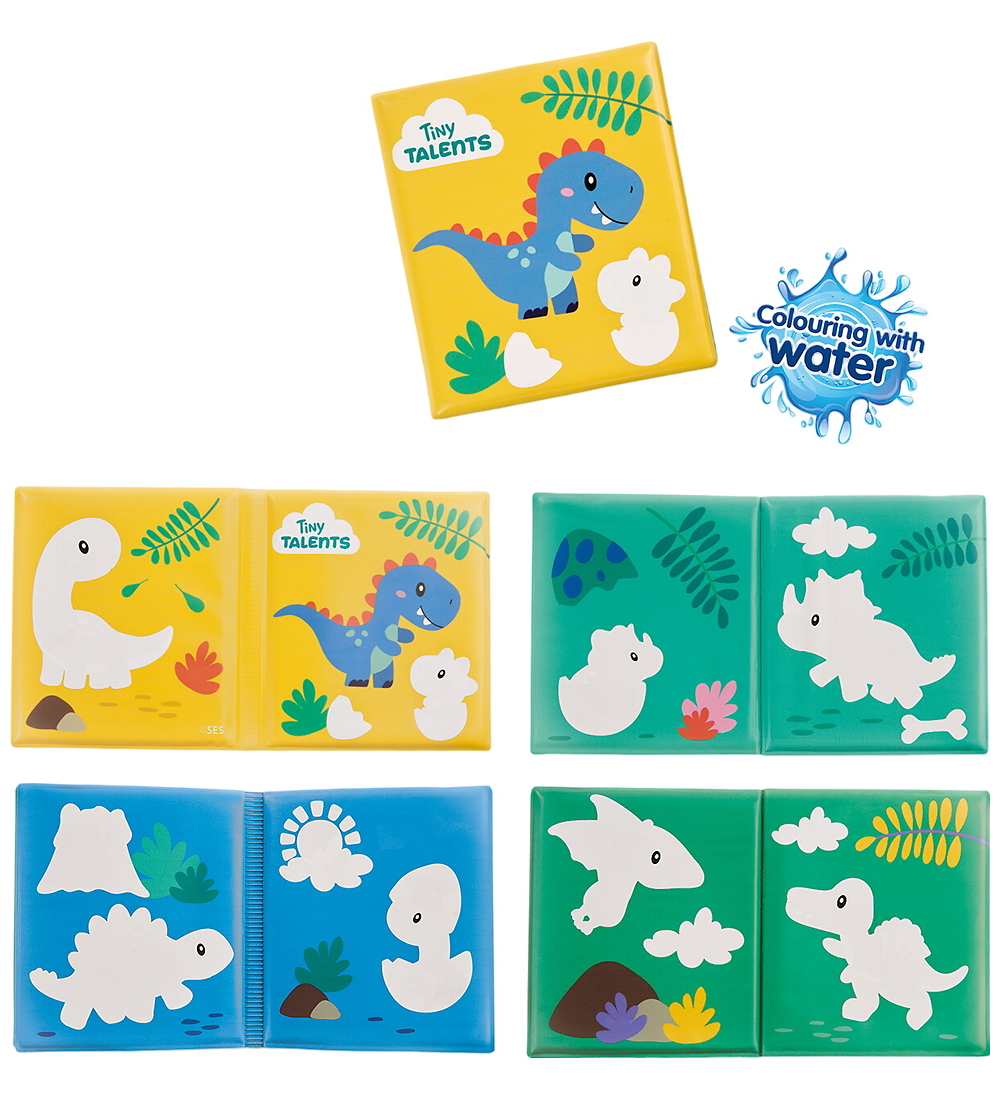 SES Creative Baðbók - Litaðu með vatni - Dino