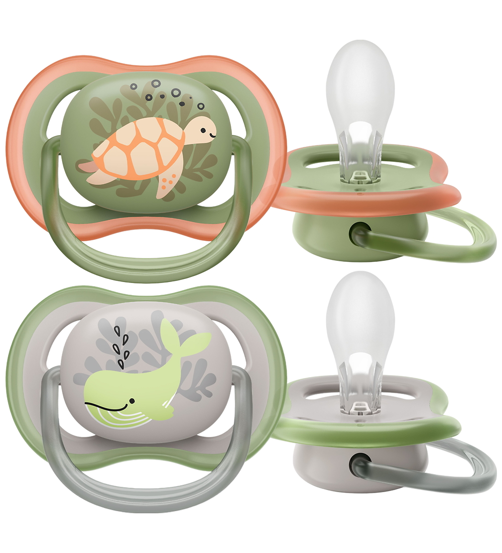 Philips Avent Smokker - 2-pack - Ultra Air - Grå/Grønn m. Trykk