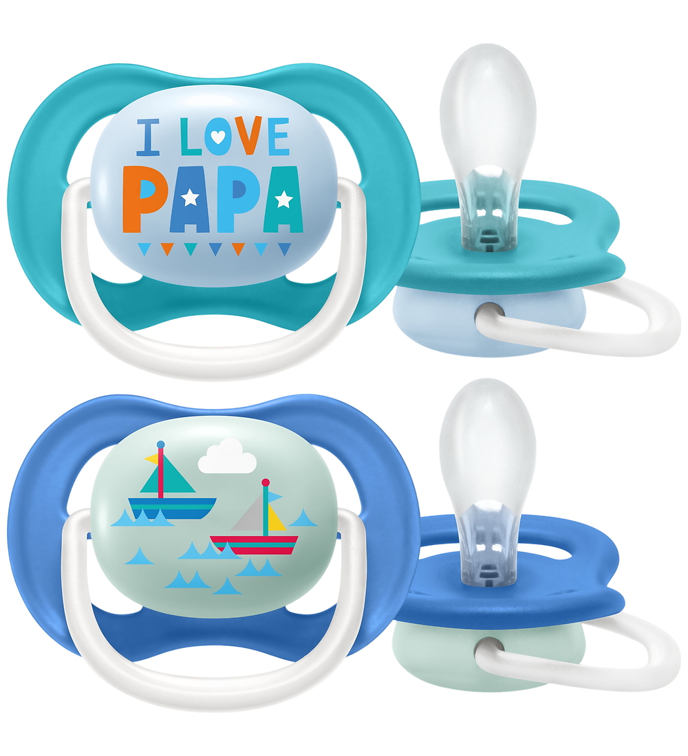 Philips Avent Nappar - 2-pack - Ultra Air - Blå/Turkos m. Tryck