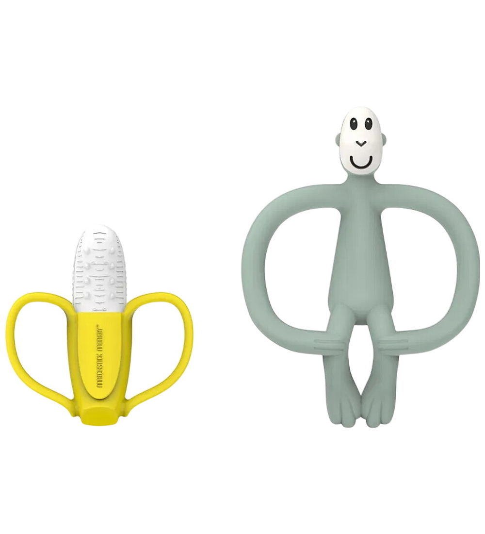 Matchstick Monkey Teether - 2-Pack - Banana & Monkey - Green