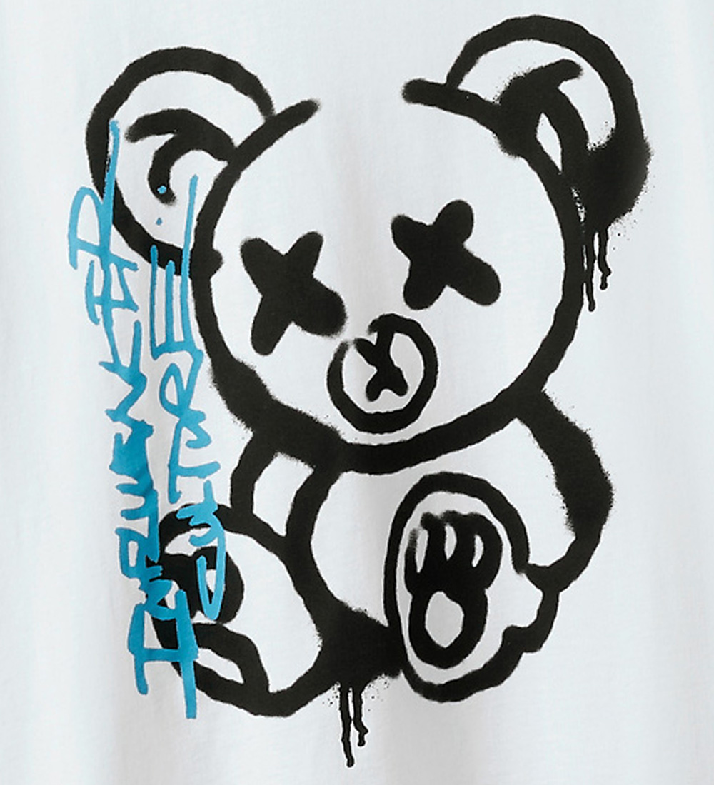 LMTD T-Shirt - NlmBeer - Bright White/Black Print