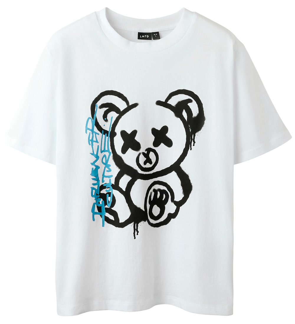 LMTD T-Shirt - NlmBeer - Bright White/Black Print