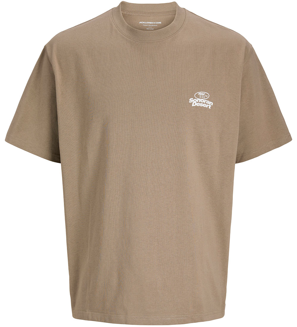 Jack & Jones T-shirt - JcoRetreat Typographic - Desert Taupe