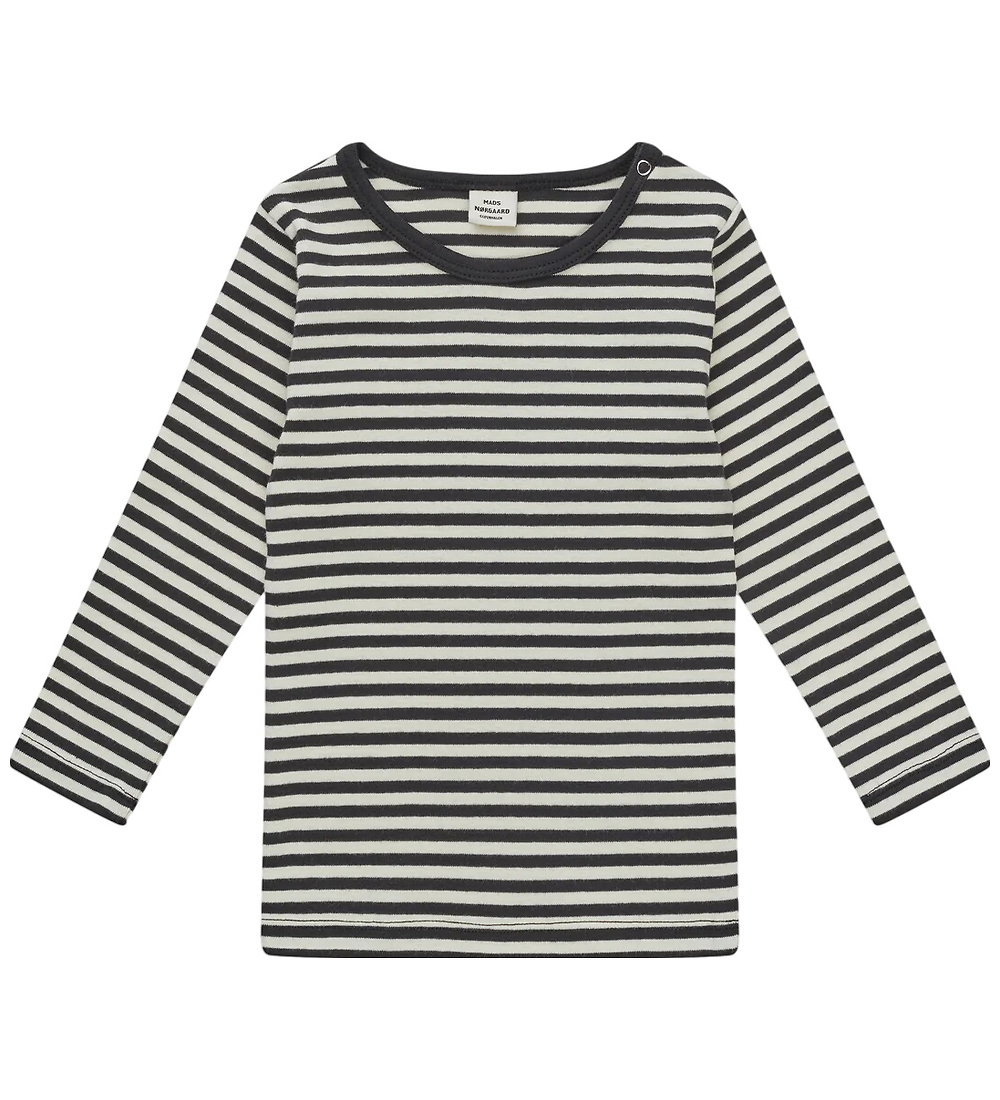 Mads Nørgaard Blouse - Striped Tobinino - Black/Vanilla Ice