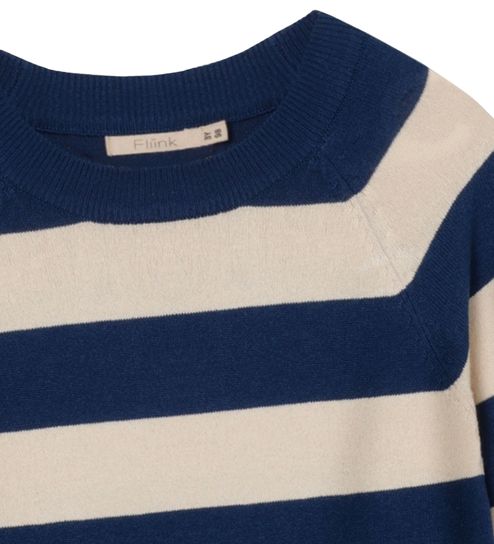 Fliink Blouse - Knitted - Favo - Insignia Blue/Sandshell