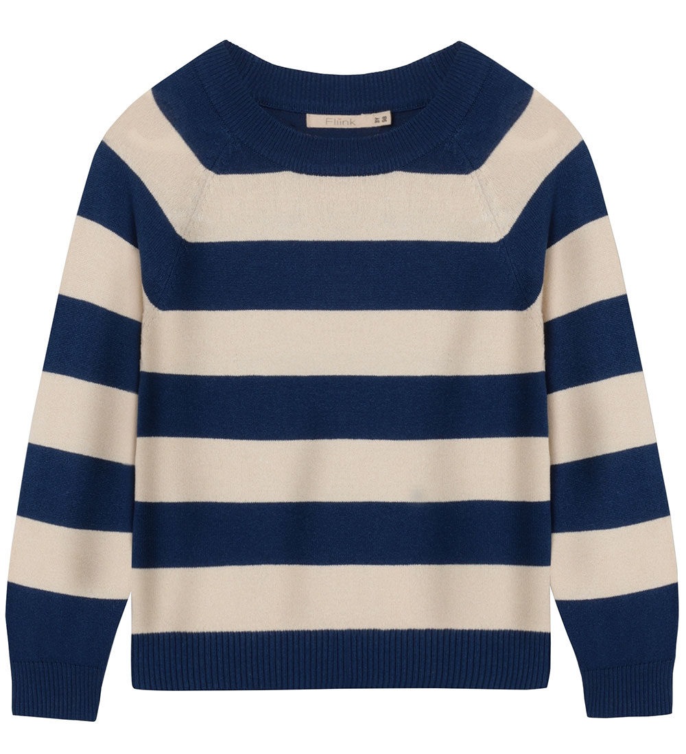 Fliink Blouse - Knitted - Favo - Insignia Blue/Sandshell
