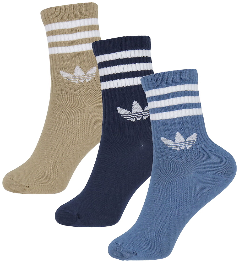 adidas Originals Socks - 3-Pack - 3S Crew - Ashblu/Nindig/Card