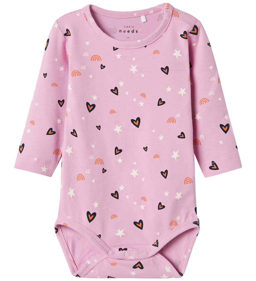 Name It Bodysuit l/s - NbfVandora - Pastel Lavender/Hearts