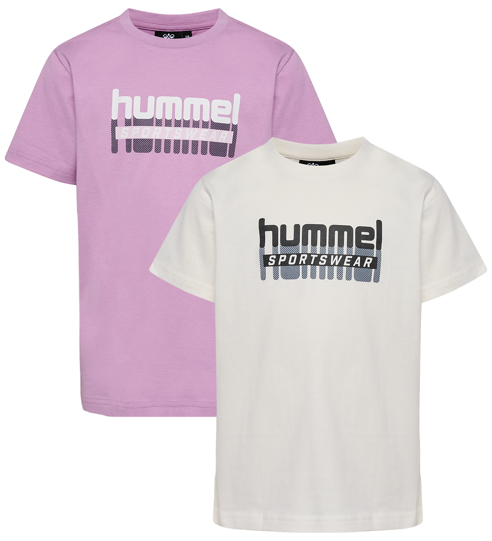 T-shirts Hummel - Pack de 2 - hmlTukas - Fumé Grape/Guimauve