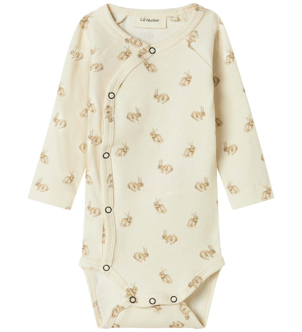 Lil' Atelier Bodysuit l/s - Slim - Nbnlavo - Turtledove/Rabbit