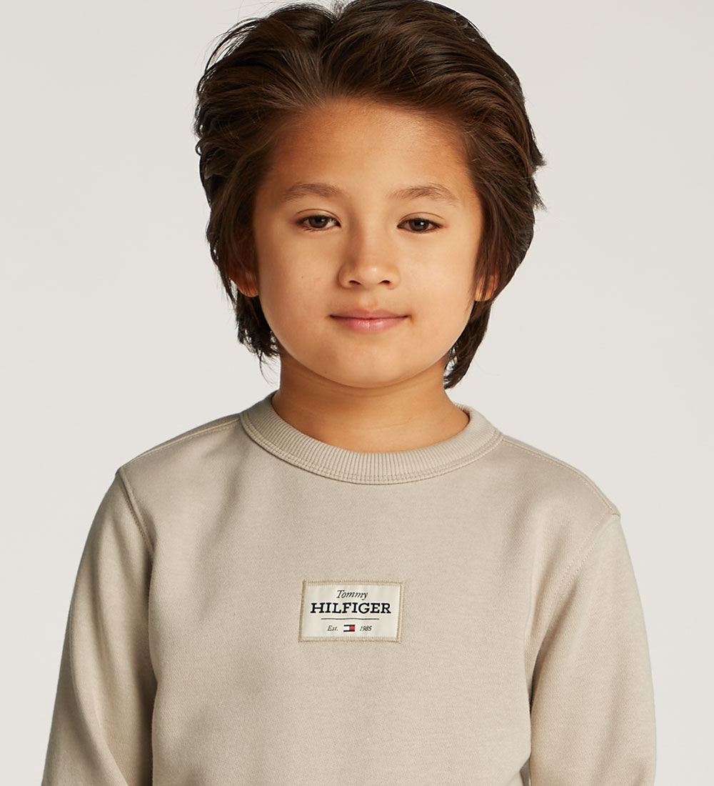 Tommy Hilfiger Sweatshirt - Monotype 1985 Label - Classic+ Beige