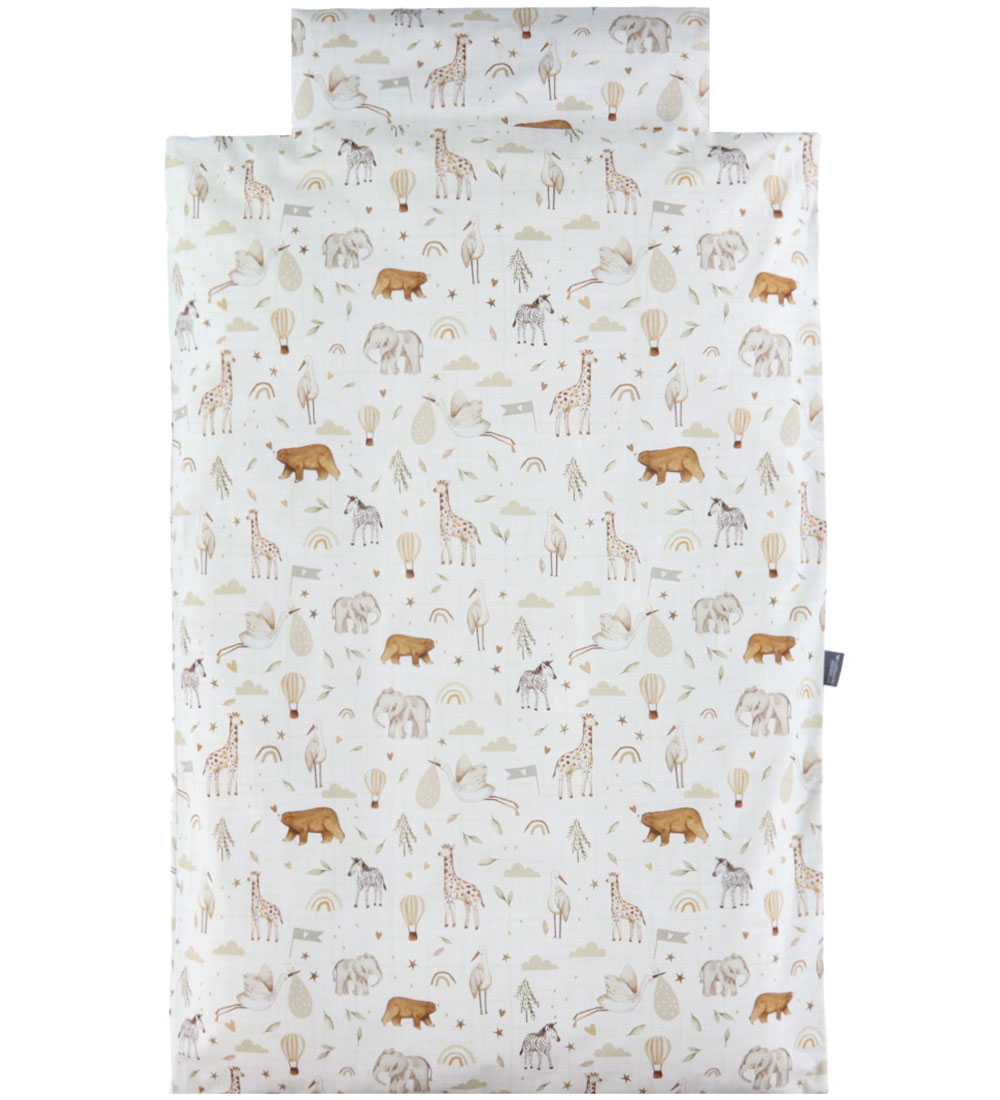 Nørgaard Madsens Bettwäsche - Baby - Beige m. Streifen/Zootiere