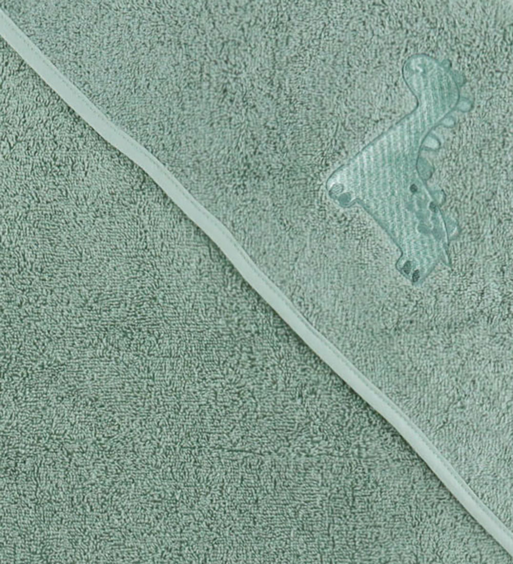 Nørgaard Madsens Baby towel - 100x100 cm - Green w. Dinosaur