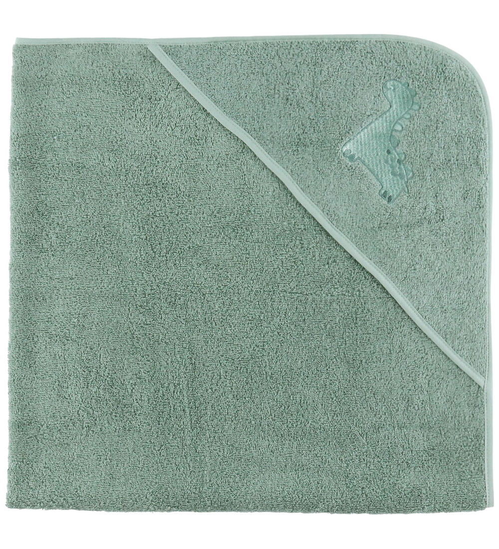 Nørgaard Madsens Baby towel - 100x100 cm - Green w. Dinosaur
