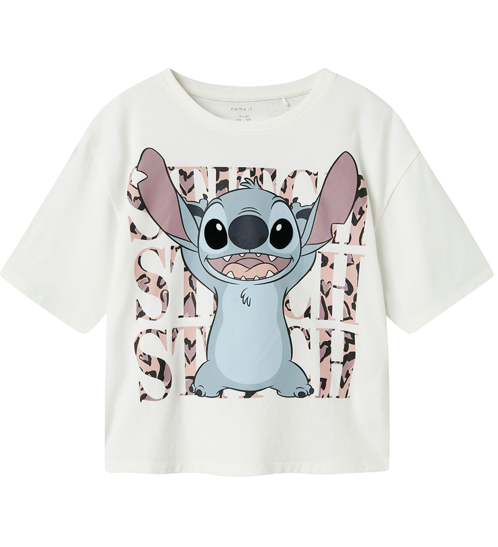Name It T-shirt - NkfJixi - Stitch - Bright White